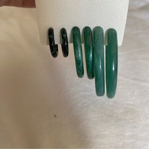 Free people Jade hoop earring set